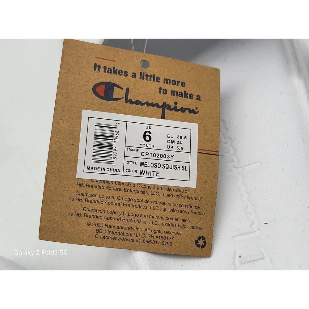 Champion‎ Kids Meloso Squish Slides White Size 6